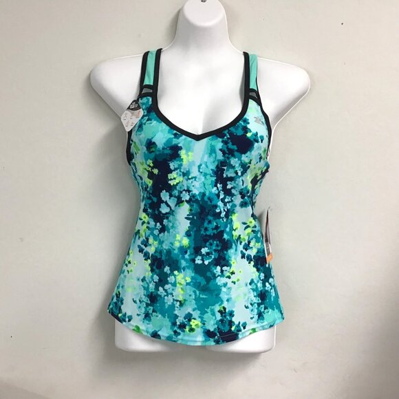 NWT ZeroXposur Women's Floral Print Sun Smart UPF 30+ 2 Piece Swim Suit Size XS - Picture 2 of 12